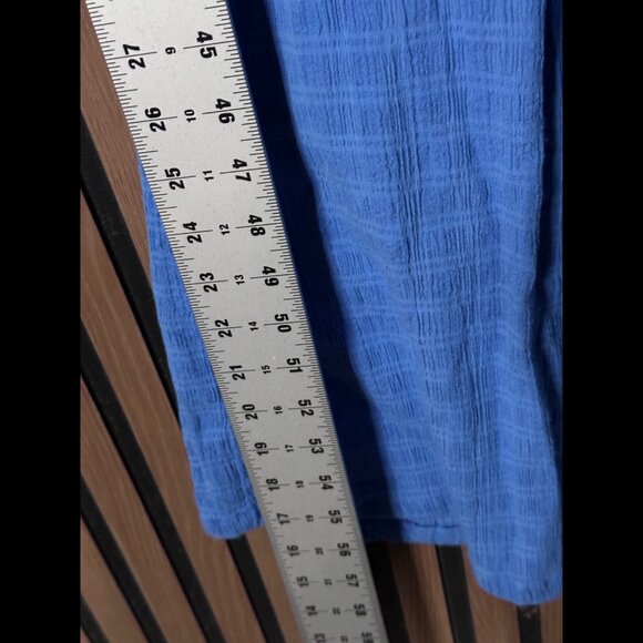 Free People Dress Large Womens Blue Nya Maxi Textured Front Twist Front Slit - Picture 4 of 7